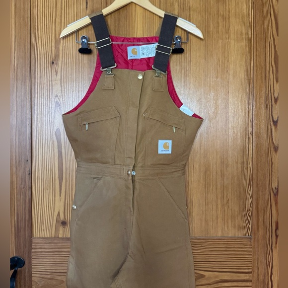 Vintage Carhartt Womens BQW006 Brown Duck Quilt Lined Bib Overalls 6 Reg NWT - Picture 2 of 10